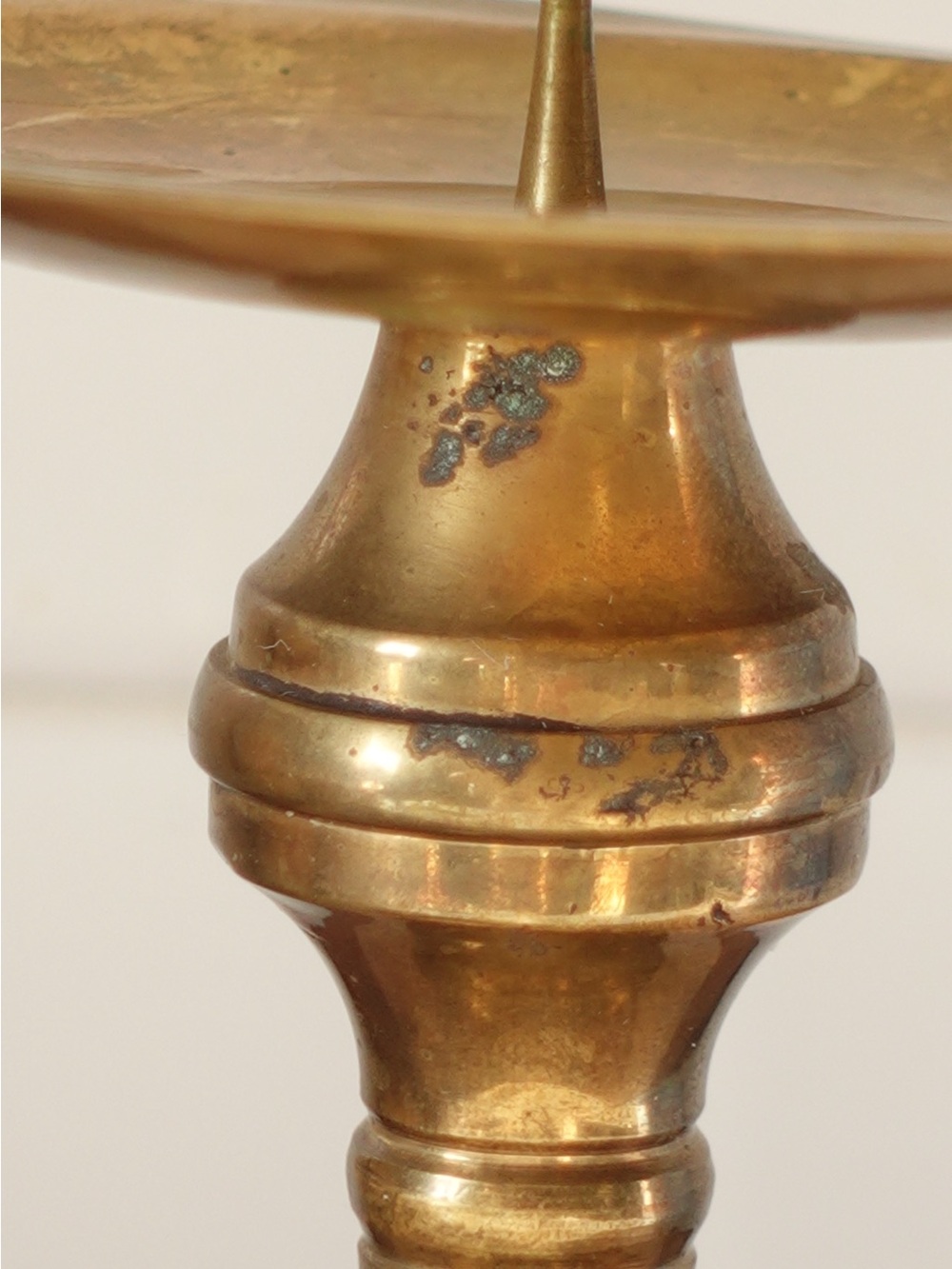 Vintage Brass Pillar Candle Holder Baluster Spike - Picture 7 of 8